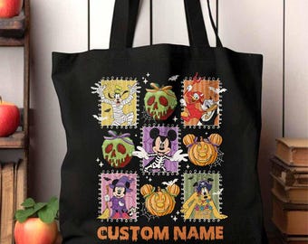 Personalized Disney Mickey Halloween Coquette Tote Bag, Disney Halloween Tote Bag, Halloween Shoulder Bag, Disneyland Halloween Tote Bag