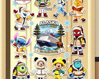 Custom All Disney Characters Alaska Disney Cruise Inspired Suite Door Magnets, Disney Alaska Door Magnet, Cruise Magnet, Disney Cruise Decor