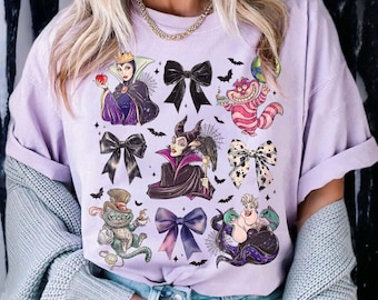 Disney Villains Coquette Comfort Colors Shirt, Disney Evil Friends 2026 Matching, Bad Witch Disney Shirt, Evil Queen Tee, Disney Trip Tee