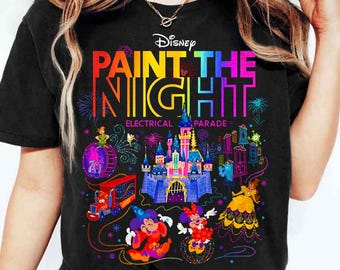 Retro Disney Paint the Night Electrical Parade Shirt, Disneyland 70th Anniversary Celebration 1955-2025 Shirt, Disney Girl Trip Family Shirt
