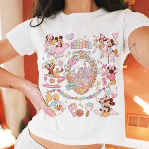 Disney Mickey And Friends Baby Tee Crop Top, Disney Girl Trip Shirt, WDW Disneyland Castle Croptop, Best Day Ever Baby Tee, WDW  baby tee