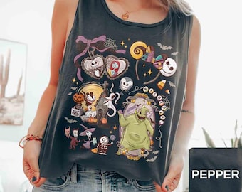 Comfort Colors Tank Top Nightmare Before Christrmas, Disney Halloween Tank Top, Walt Disney World Tank Top, Disney Halloween Trip Tank Top
