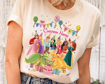 Personalized Disney Birthday Princess Shirts, Birthday Girl Shirts, Disneyland Birthday Shirts, Disneyworld Birthday, Princess Birthday