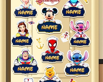 200+ Disney Characters Cruise Family magnet, Disney Cruise Mickey & friends, Personalized 1st Cruise Magnet,Disney Family Cruise Magnet Door