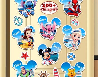 200+ Disney characters Sailor Cruise Magnet, Personalized 1st Cruise Magnet Disney Wish Dream Treasure Fantasy Magic,Disney Cruise Line 2026