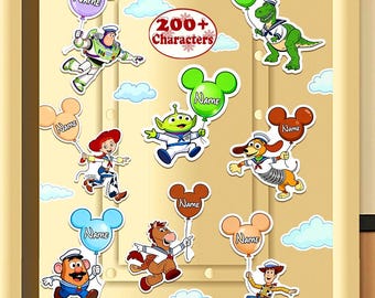 200+ Disney characters Balloon Cruise magnet, Disney Balloon Mickey & friends, Personalized 1st Cruise Magnet, Disney Family Cruise Magnet