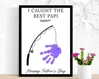 Manualidad con huella de mano para el Día del Padre: Regalo de pesca DIY para Papi (Descargar PDF)