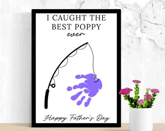 Manualidad de pesca con huella de mano para el Día del Padre: Regalo DIY para Poppy (Descargar PDF)