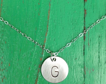 Single Half Inch Initial Necklace