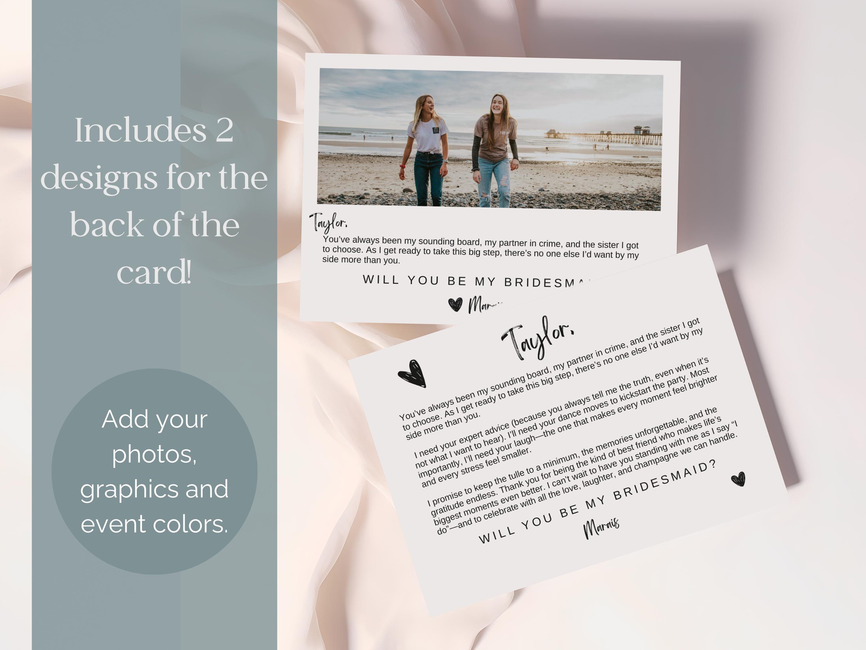 Example 3955 Card Funny Bridesmaid Proposal Card: Handwritten Style (digital Download) - Etsy