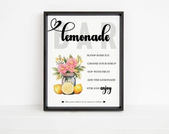 Insegna per laurea al bar della limonata: decorazione per postazione bevande (modello Canva, download immediato)