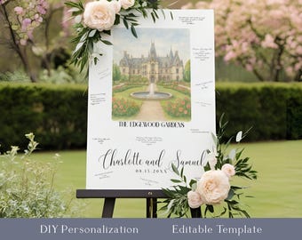 Alternativa al libro degli ospiti per la location del matrimonio, cornice per foto (download digitale)