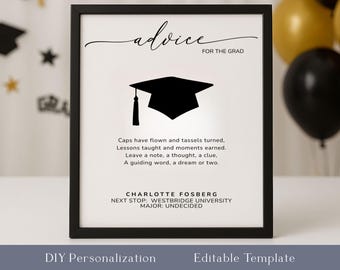 Cartello di avviso per la laurea, decorazione moderna per feste (modello Canva modificabile)