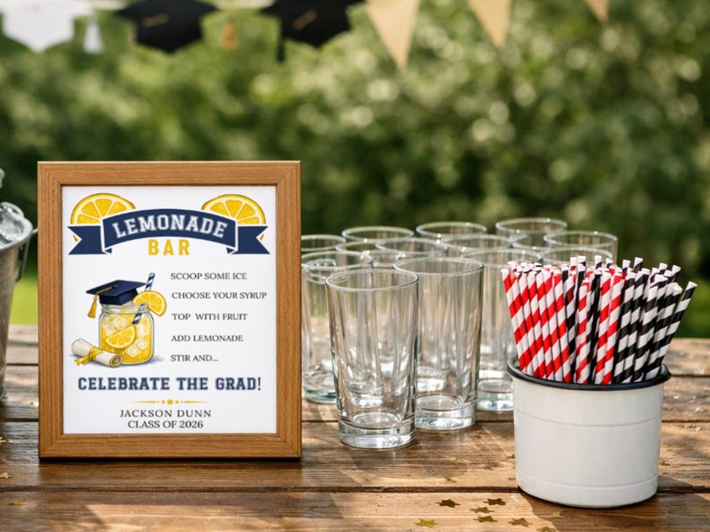 Graduation Lemonade Stand Sign Editable Graduation Lemonade Bar Sign Template (digital Download) - Etsy