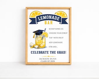 Modello modificabile per cartello di limonata per la festa di laurea (download digitale)