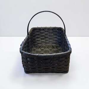 Farmer's Market Basket, Large Basket with Hardwood Handle, Handwoven Rattan Produce Tote image 4