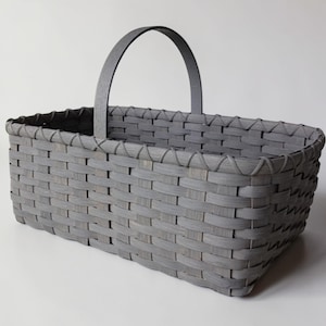 Farmer's Market Basket, Large Basket with Hardwood Handle, Handwoven Rattan Produce Tote image 10