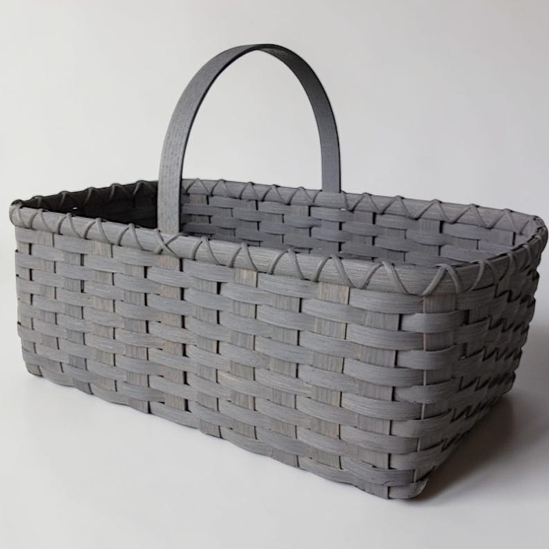 Farmer's Market Basket, Large Basket with Hardwood Handle, Handwoven Rattan Produce Tote image 10