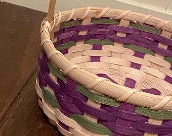 Fair Isle Easter Basket Purple & Green