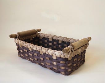 Biscuit Basket with Mini Rolling Pin Handles
