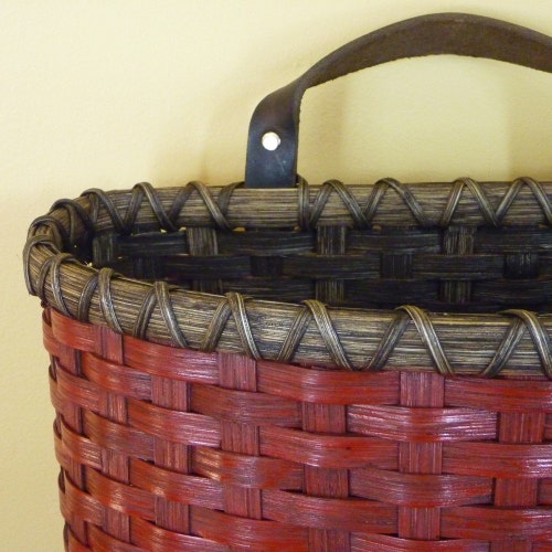 Mail Basket / Wall Basketpainted / Handwoven Basket / Etsy