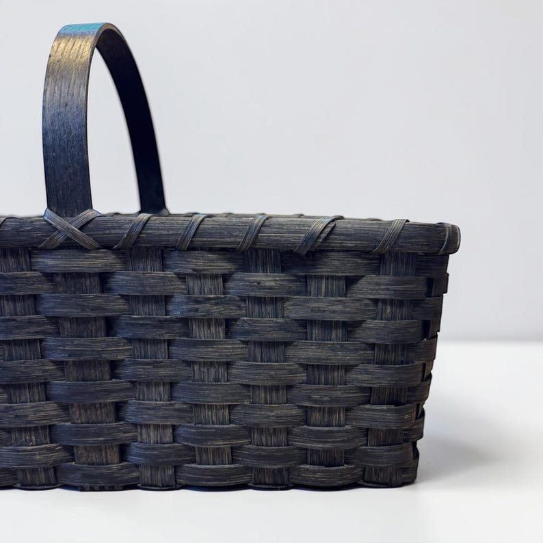 Farmer's Market Basket, Large Basket with Hardwood Handle, Handwoven Rattan Produce Tote image 8