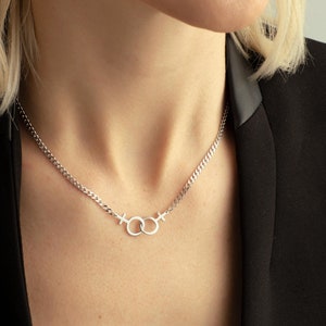 Lesbian Pride Necklace, Double Venus Pendant, LGBT Jewelry, Valentine's Day Gift