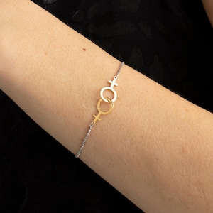Double Venus Bracelet, Lesbian Pride Bracelet in Silver, LGBT Jewelry, Lesbian Gifts, Valentine’s Day, Lesbian Wedding Day, Christmas Gift