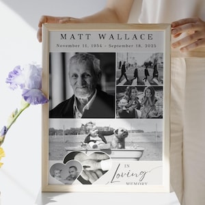 Personalized funeral collage, Memorial collage, Funeral welcome sign template, Celebration of life welcome sign, Funeral photo collage
