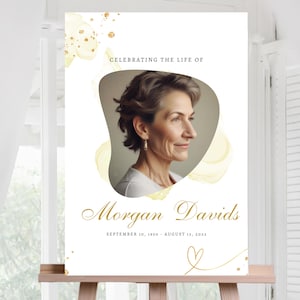 Celebration of life poster template, Funeral welcome sign template, Funeral poster template, In loving memory poster, Memorial poster
