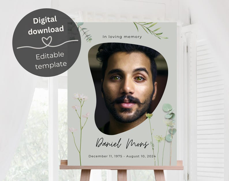 Funeral Poster Template Funeral Welcome Sign Template Funeral Photo