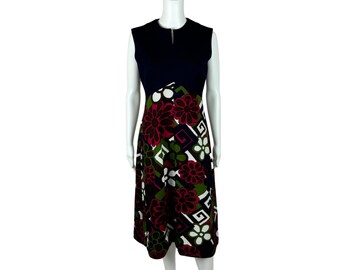 Vintage 70s Floral Dress Women's Small Polyester Empire Bust Babydoll Sheath Hippie