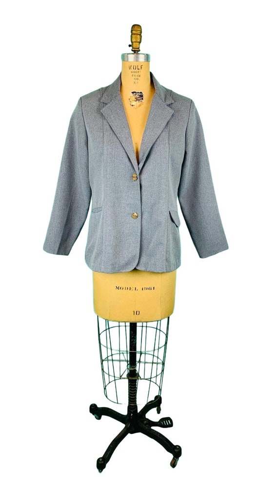 Vintage 1970s Gray Blazer Meliwer Light Suit Jack… - image 7