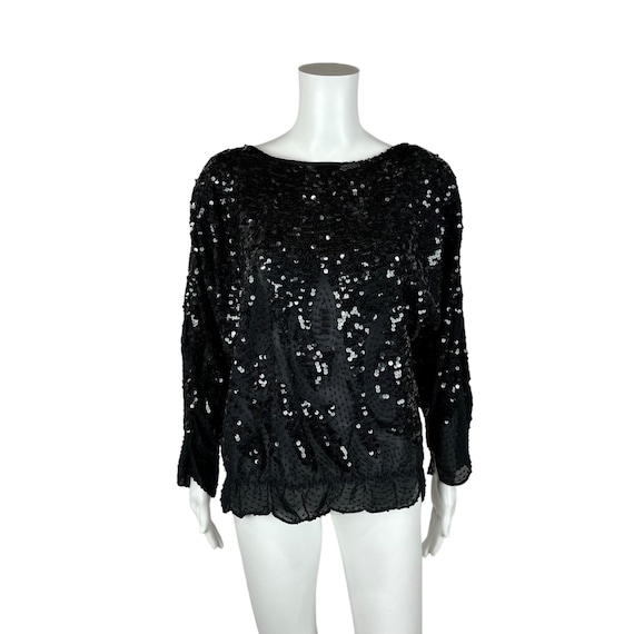 white long sleeve sequin top