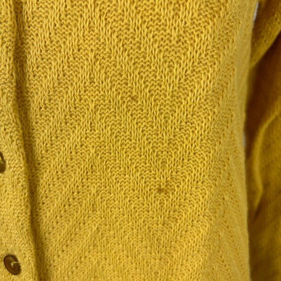 Vintage 70s Mustard Cardigan Women's Small Deadst… - image 9