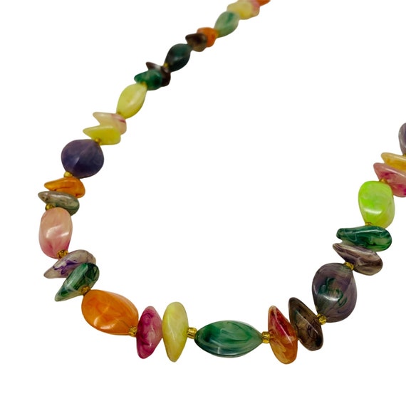 Collier Vintage Années 70 - 6 Rangs Perles De Rocaille Jaune - Bijou Rétro *4872