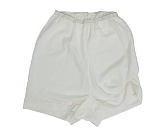 Vintage White Slip Shorts Pink Trim Mini Bloomers Pettishorts