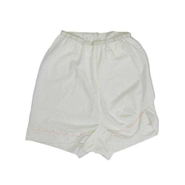 Vintage White Slip Shorts Pink Trim Mini Bloomers Pettishorts