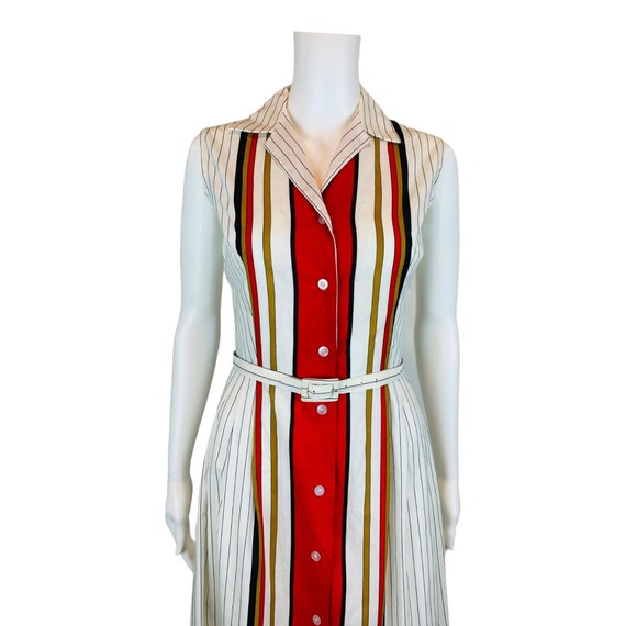 Vintage Striped Pencil Dress 1980s does 1950s Pri… - image 6