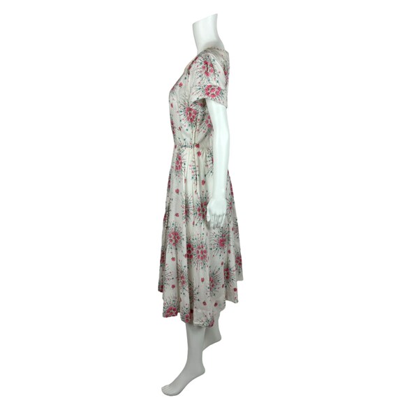 Vintage 50s Floral Dress Women's Small Pink Flora… - image 8