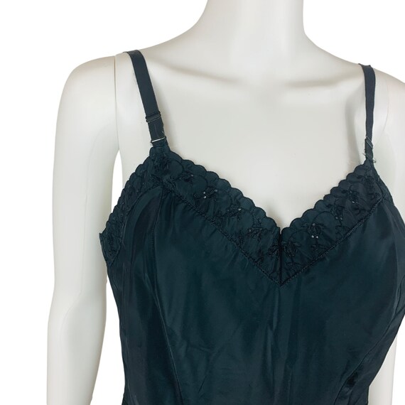 Vintage 40s 50s Black Slip Dress Barbizon Eyelet … - image 5