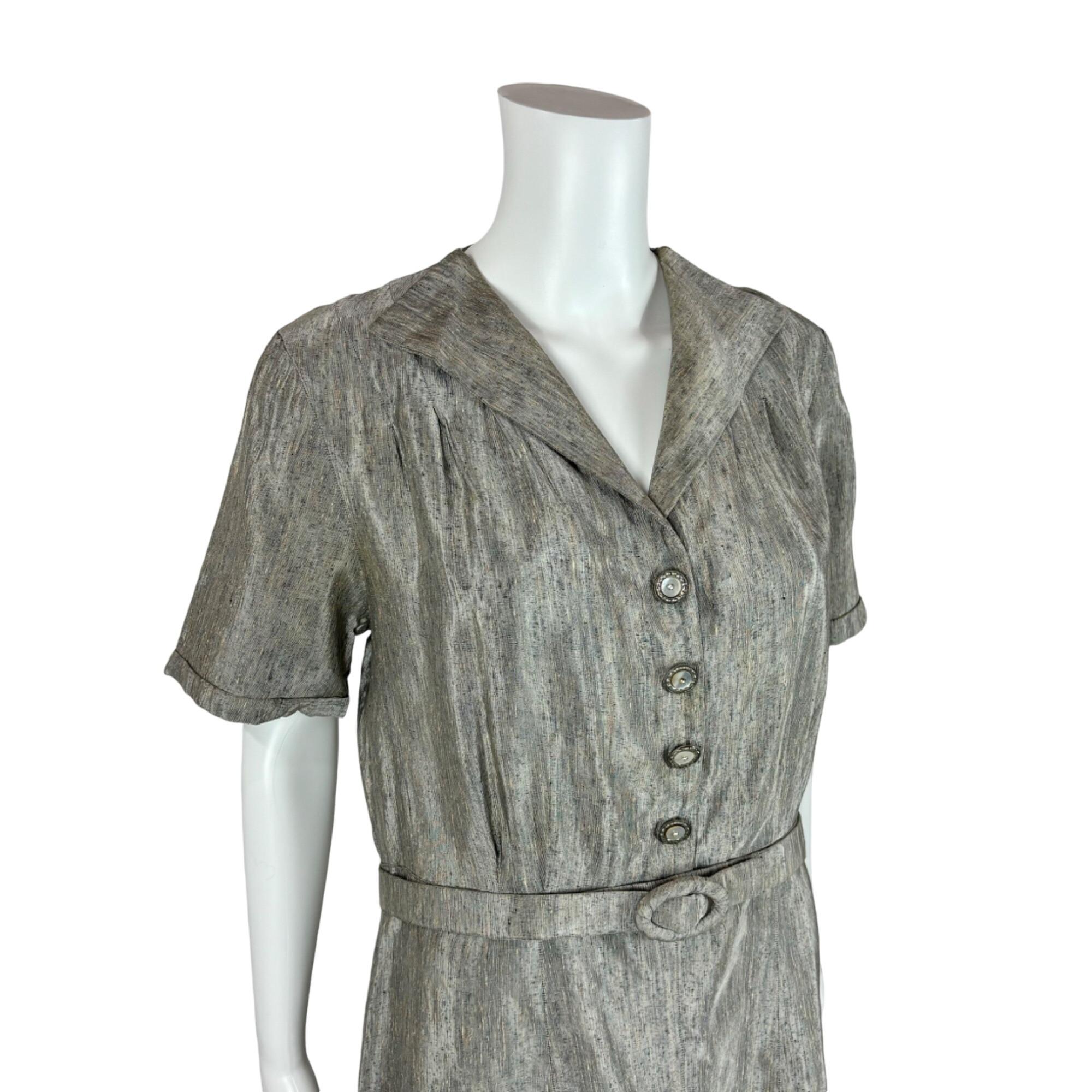 silver 50s dress Vintage 50s GRAY Victorian Wedding Dress *X-Small/Small* Sequin Embellished Lace