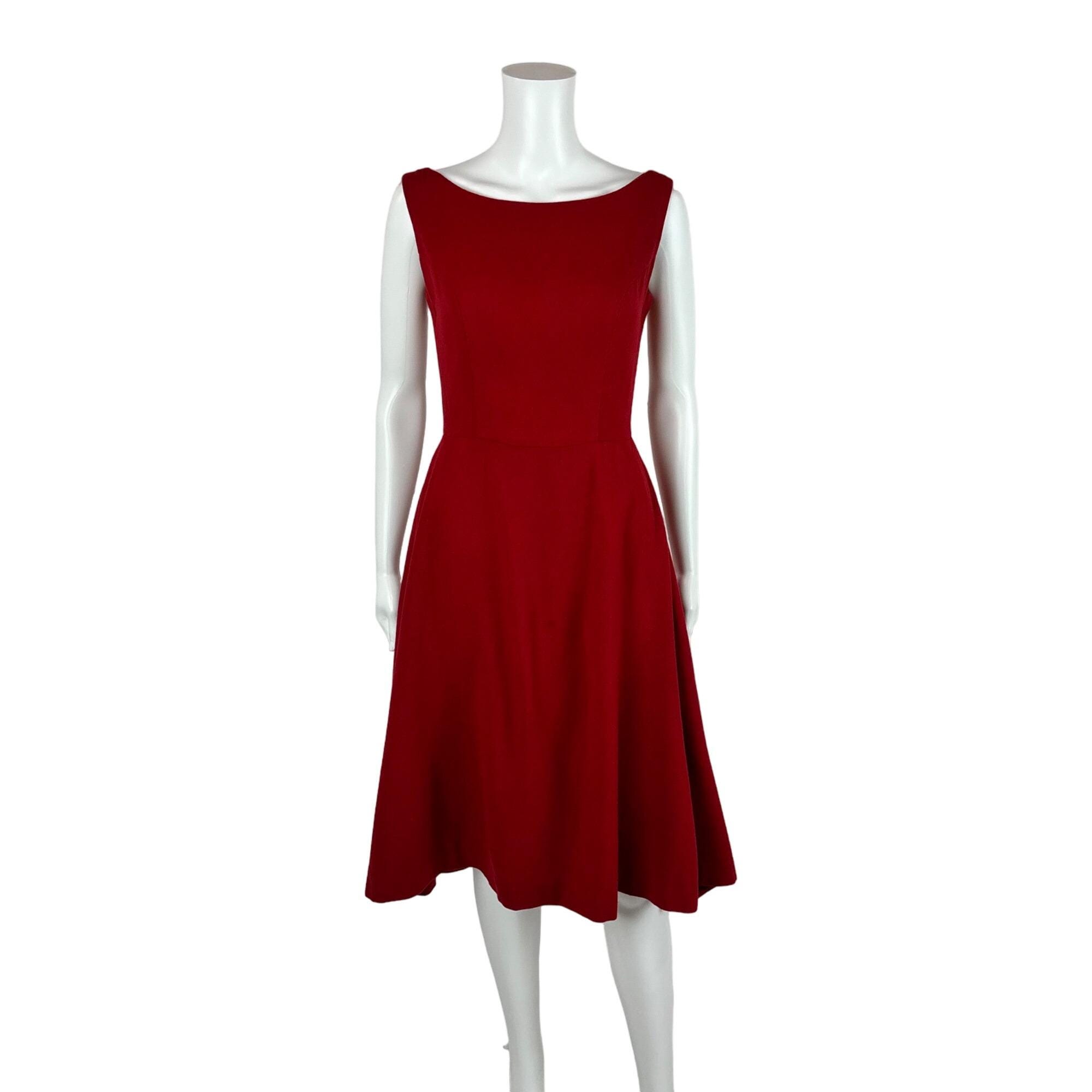fit and flare red party dress for ladies House OF CB Corseted Woven Midi Dress