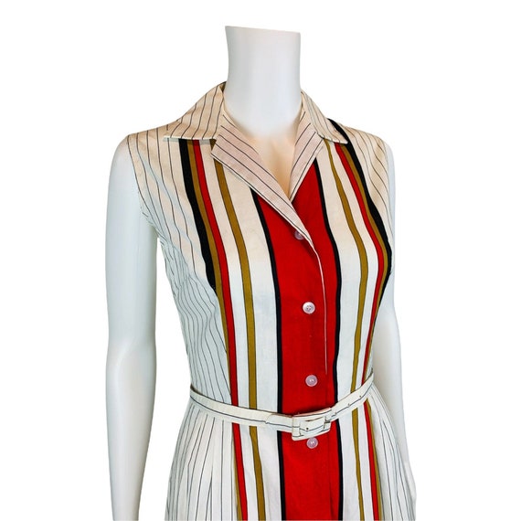 Vintage Striped Pencil Dress 1980s does 1950s Pri… - image 7