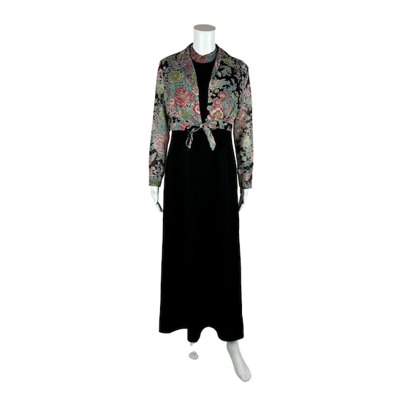 boho pink black dress Black Floral Two-Piece Midi Dress Set for Women