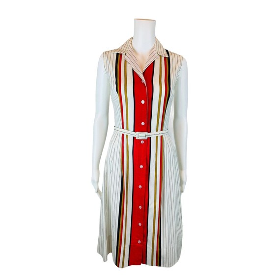 Vintage Striped Pencil Dress 1980s does 1950s Pri… - image 5