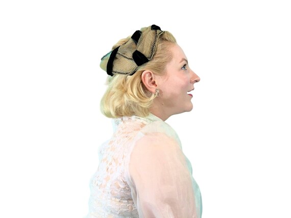 Vintage 1950s Swirl Round Cap Hat-Nip by Danciger… - image 10