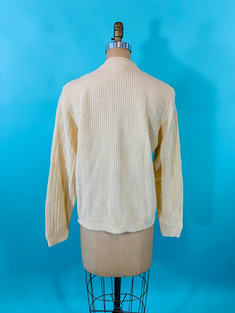 Vintage 1990s Cardigan Haband Cream Knit Sweater B | Etsy