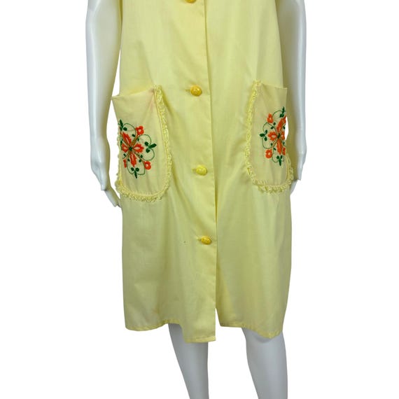 Vintage 70s Housedress Women's Large Embroidered … - image 6