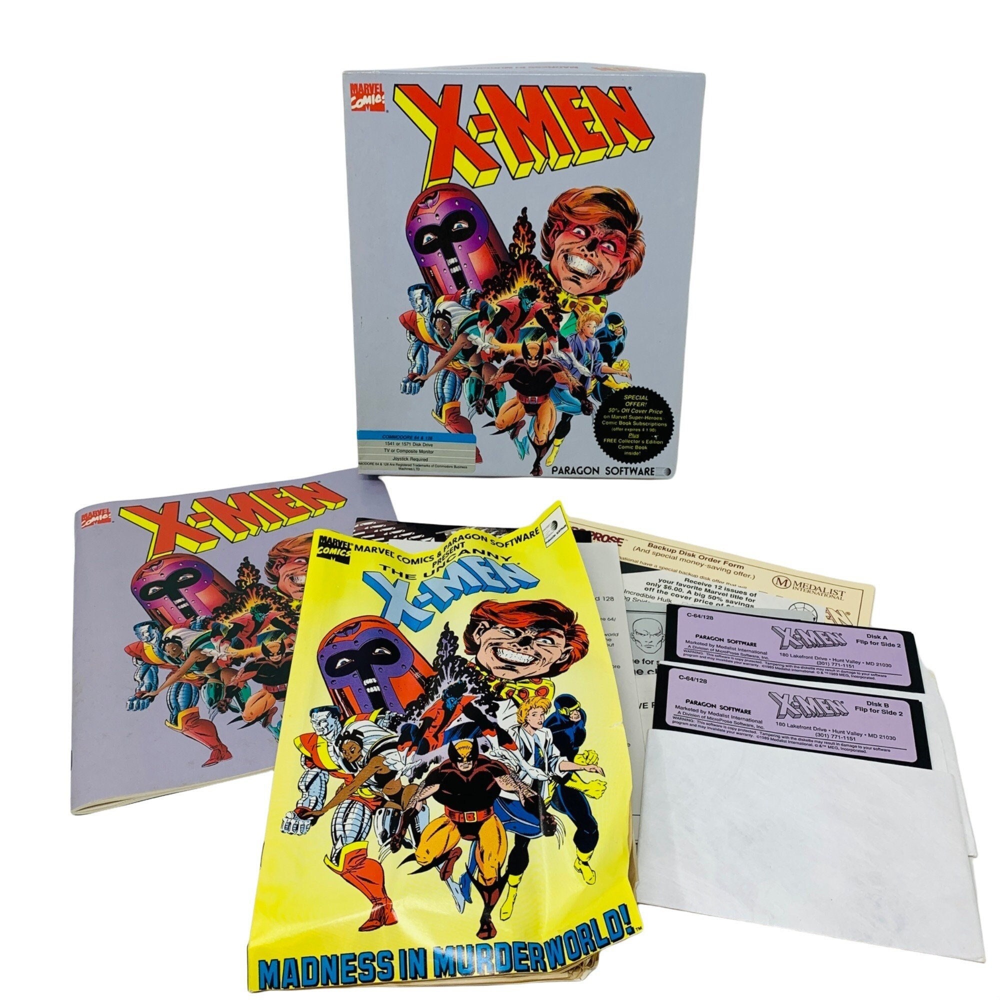 Marvel Comics X-men Madness in Murderworld Commodore 64/128